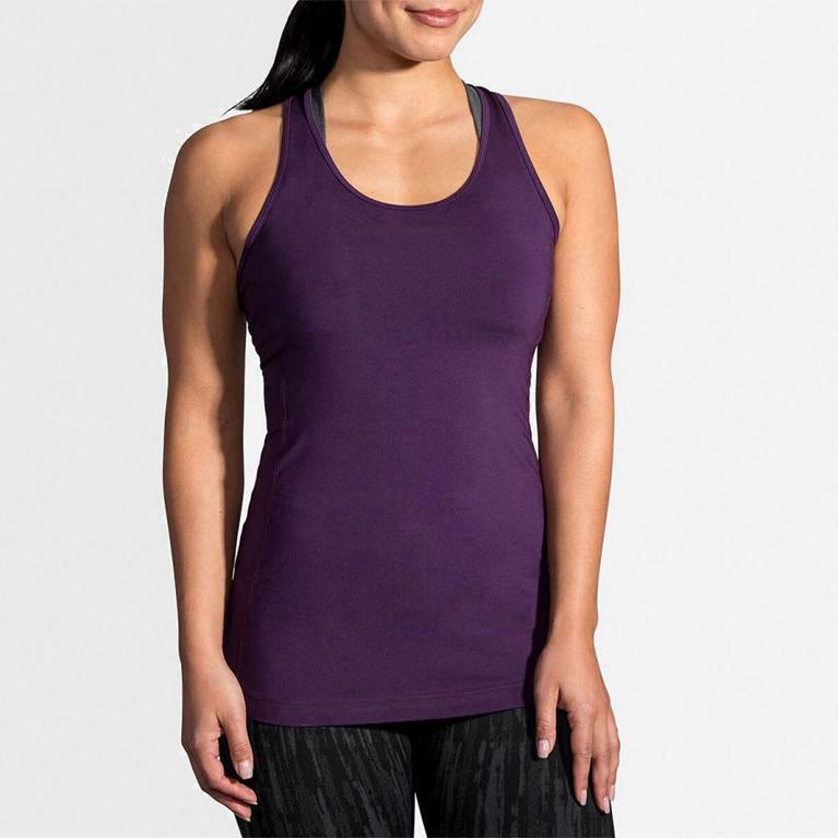 Brooks Pick-Up Israel - Women's Running Tank Top - Purple (76015-GXHE)